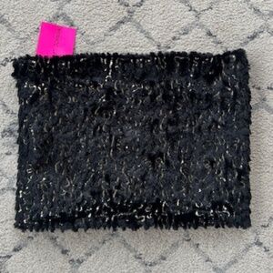 NWT Betsey Johnson black & gold sequined infinity scarf